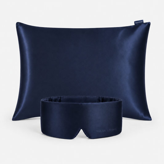 Luxury blue satin sleep set