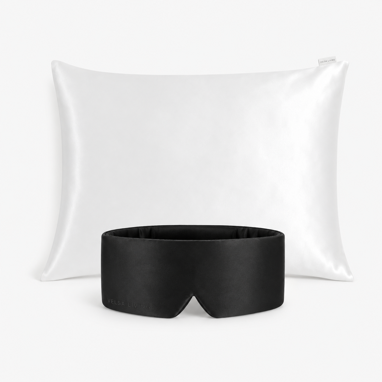 Luxury white and black satin sleep set