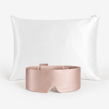 Luxury white and blush pink satin sleep set