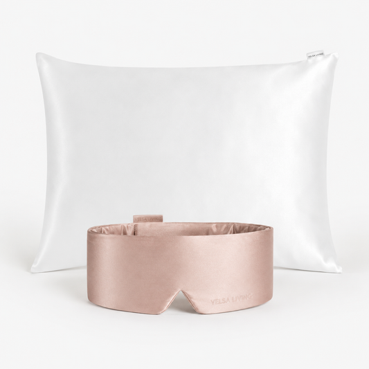 Luxury white and blush pink satin sleep set