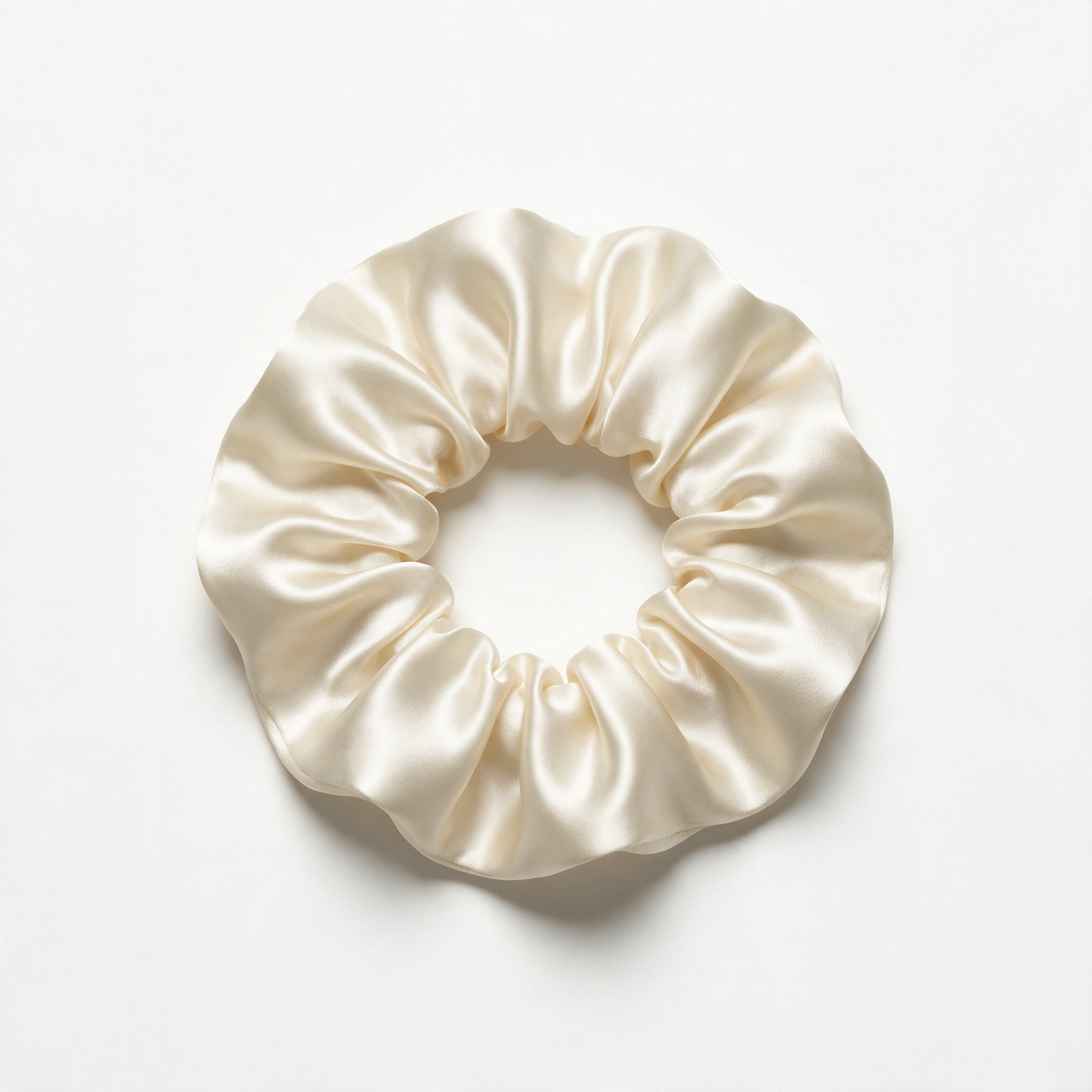 soft off white satin hair scrunchie