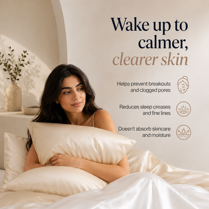 Luxury satin pillowcase with silky smooth finish