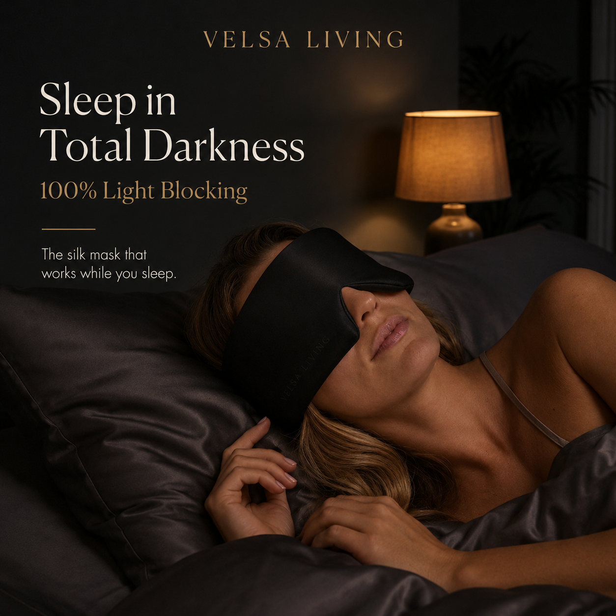Silk black sleep eye mask