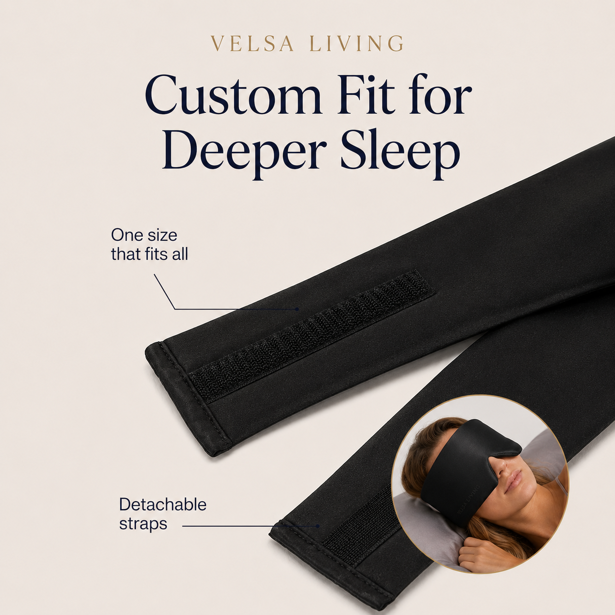 Silk black sleep eye mask