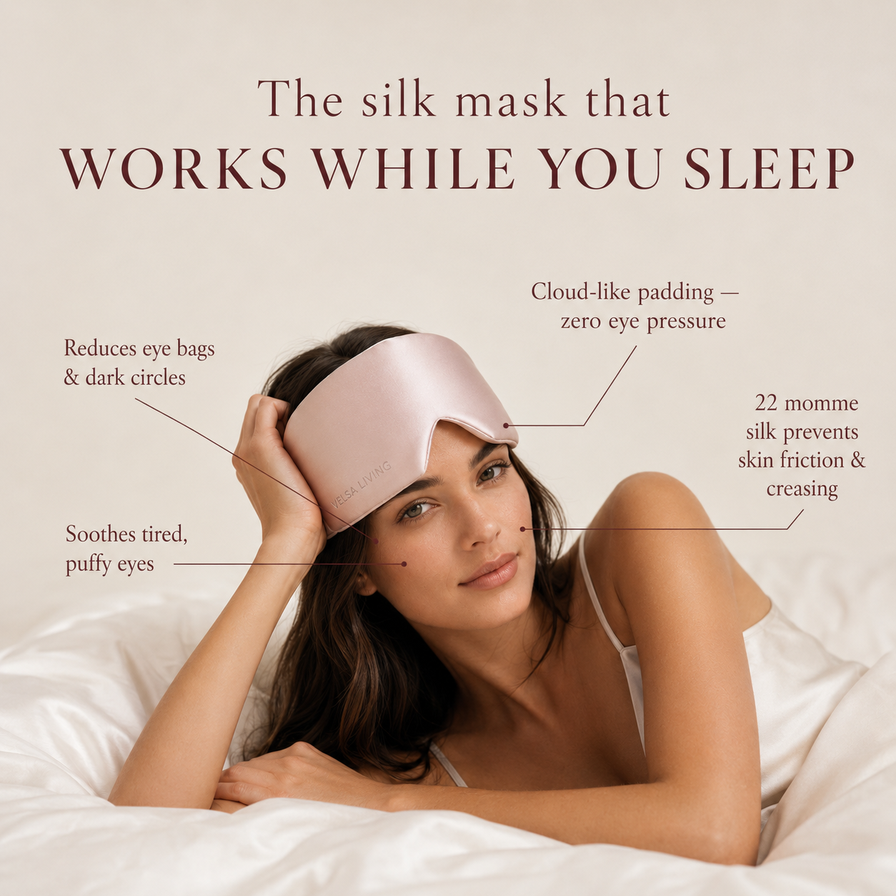 Silk pink  sleep eye mask