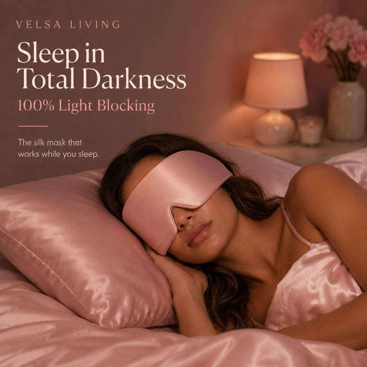 Silk pink sleep eye mask