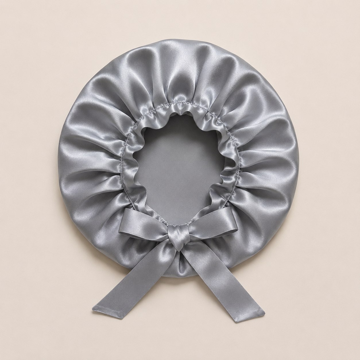 Silver silk sleep cap for hair protection